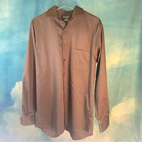 VAN HEUSEN FLEX SHIRT REGULAR FIT BUTTON UP SHIRTING - SZ 16 - 34/35 - Picture 1 of 2